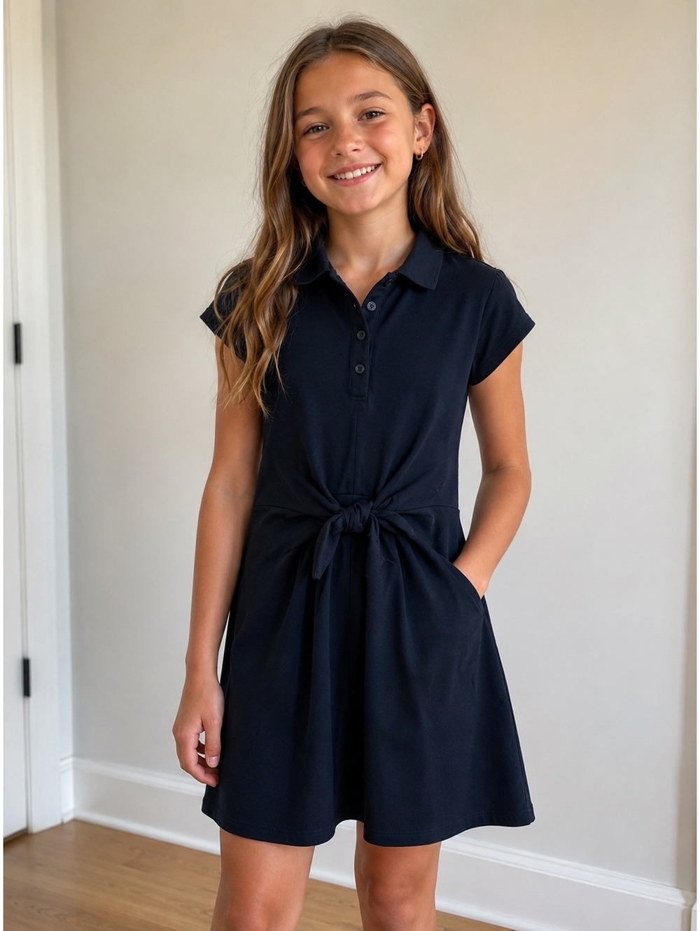 NWT Nautica Girls' Navy Blue School Uniform Dress Size 8.5/10.5 Plus